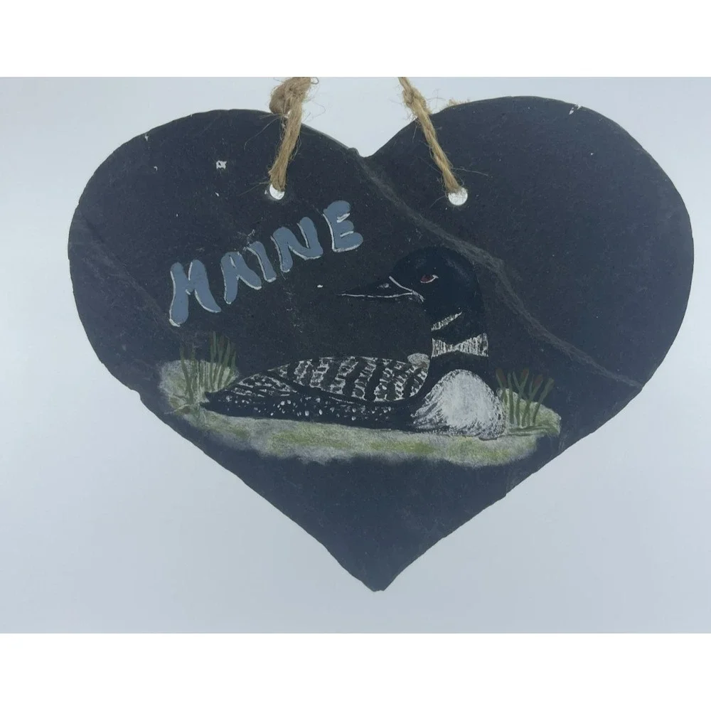 Slate Heart Hand‎ Painted Duck Artist Signed Charles Bemis 6